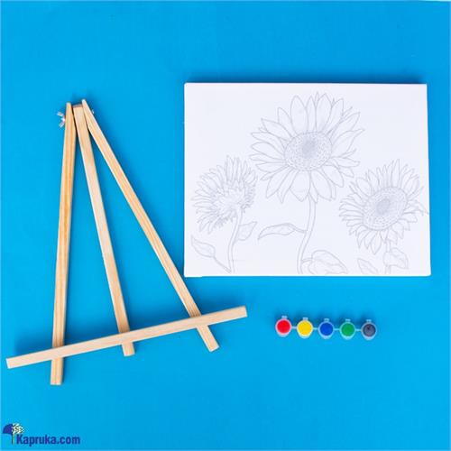 Pre Drawn Sunflower Canvas For Painting For Kids With Paint Pots (24x30) AJ0599