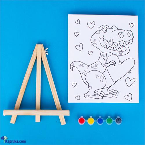 Re Drawn Little Lovely Crocodile Canvas For Painting For Kids With Paint Pots (20x25)