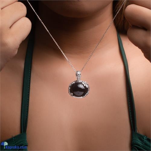 Chamathka A Fine Time Sterling Silver Black Onyx Unisex Pendant