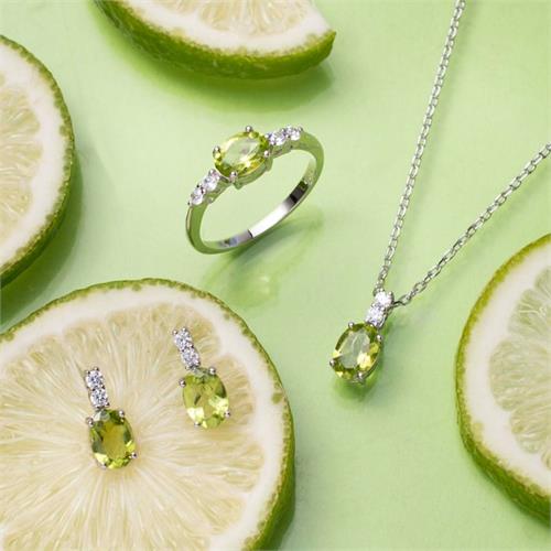 Chamathka Suri Sterling Silver Peridot Fullset