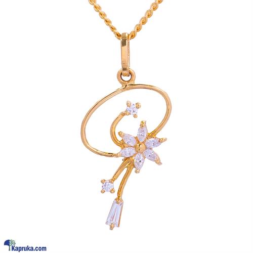 Mallika hemachandra 22kt gold pendant set with cubic zirconia (p1234/1)