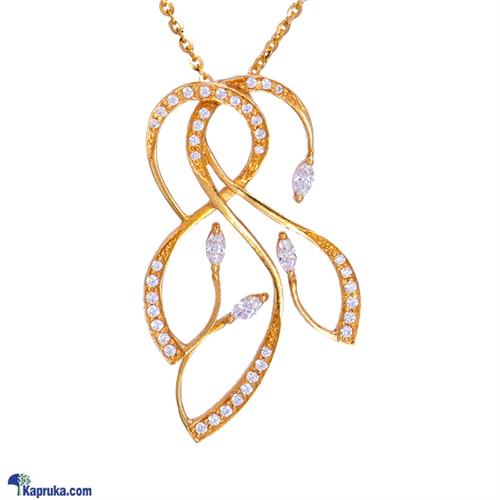 Mallika hemachandra 22kt gold pendant set with cubic zirconia (p1336/1)