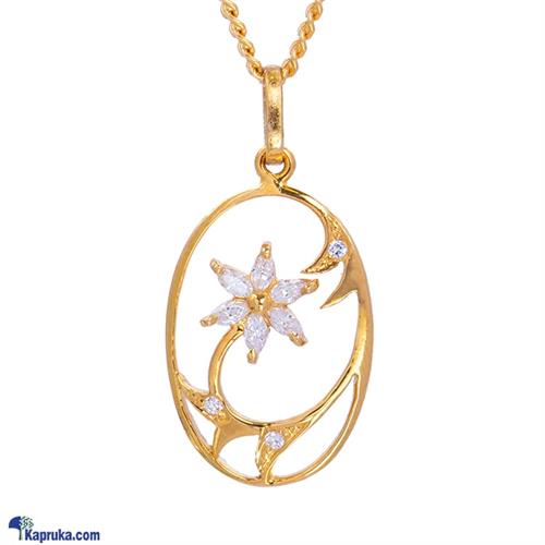 Mallika hemachandra 22kt gold pendant set with cubic zirconia (p1368/1)