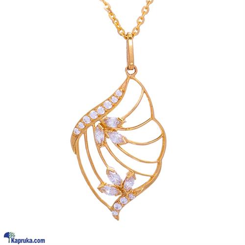 Mallika hemachandra 22kt gold pendant set with cubic zirconia (p2187/1)