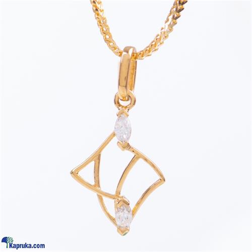 Mallika hemachandra 22kt gold pendant set with cubic zirconia.(p2193/1)