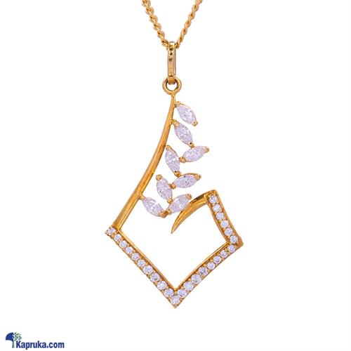 Mallika hemachandra 22kt gold pendant set with cubic zirconia (p2195/1)