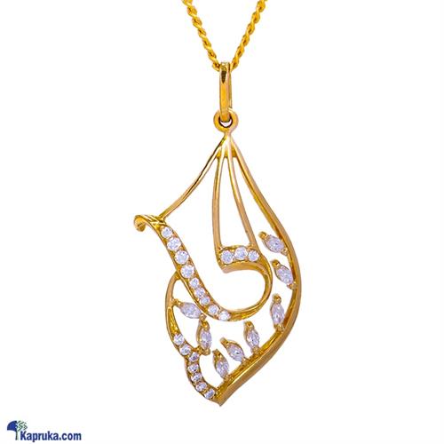 Mallika hemachandra 22kt gold pendant set with cubic zirconia (p2201/1)