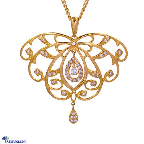 Mallika hemachandra 22kt gold pendant set with cubic zirconia (p2240/1)