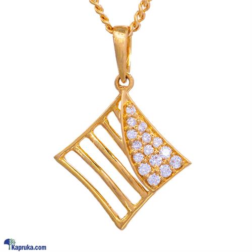 Mallika hemachandra 22kt gold pendant set with cubic zirconia (p2265/1)