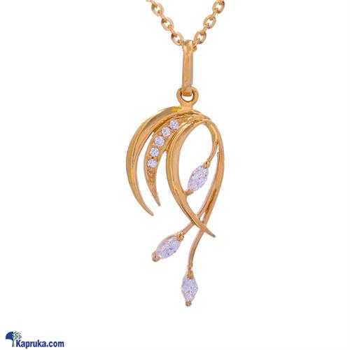 Mallika hemachandra 22kt gold pendant set with cubic zirconia (p895/1)