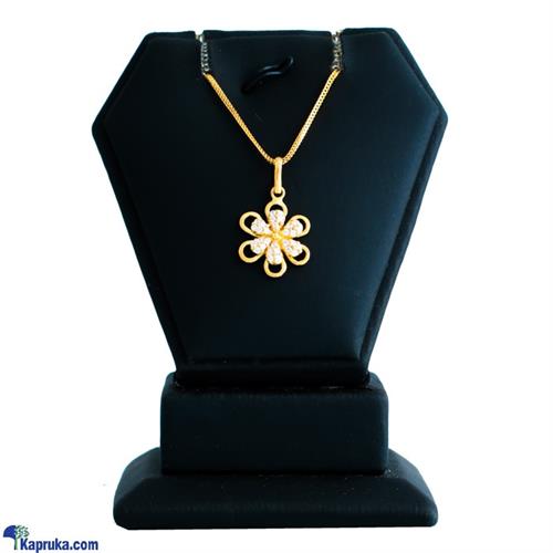 Swarna Mahal Flower Pendant In 22 Kt Yellow Gold Studded With Swarovski Zirconia PE0001994(STR)