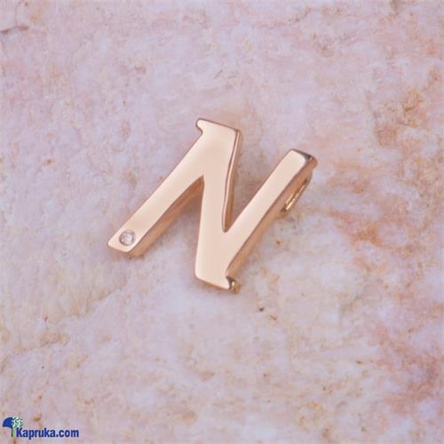 Alankara 18kt pink gold letter pendant with one diamond 0.01 vvs1/G (ajp12755)