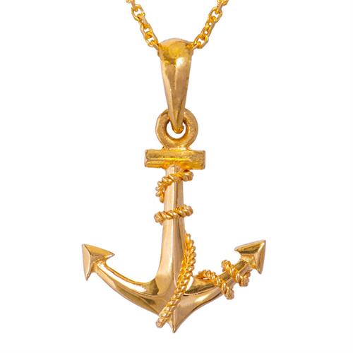 Arthur 22kt Gold Anchor Pendent (AJPN13)