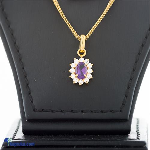 Mallika hemachandra 22kt gold pendant with amethyst and cubic zirconia (p580/1)