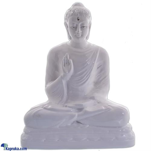 abhaya Mudra Buddha Statue- White (12inch)