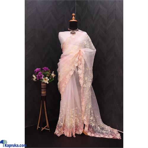 Pure Organza Silk Saree Hand Dying With Viscos Thread Motif Work