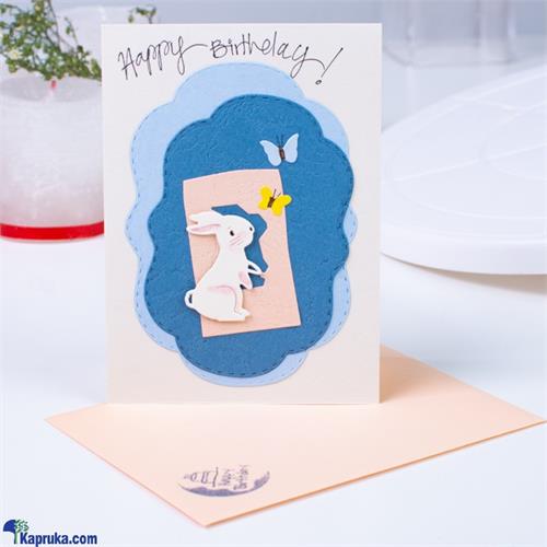 Bunny With Butterflies Handmade Birthday Card