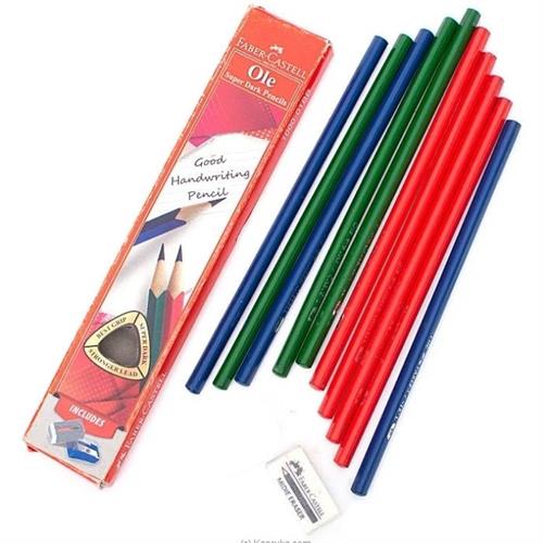 Faber- Castell Ole Super Dark Pencils 10pcs With Eraser - FC1000- 01BB