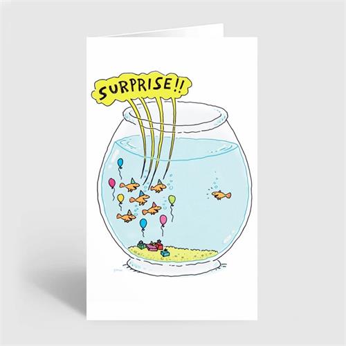 Fishbowl Surprise Party Happy Birthday Greeting Card