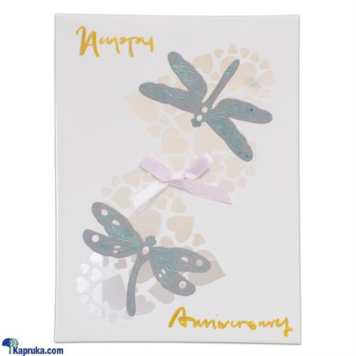 happy Anniversary Hand Made Hearts And Dragonflies Greeting Card