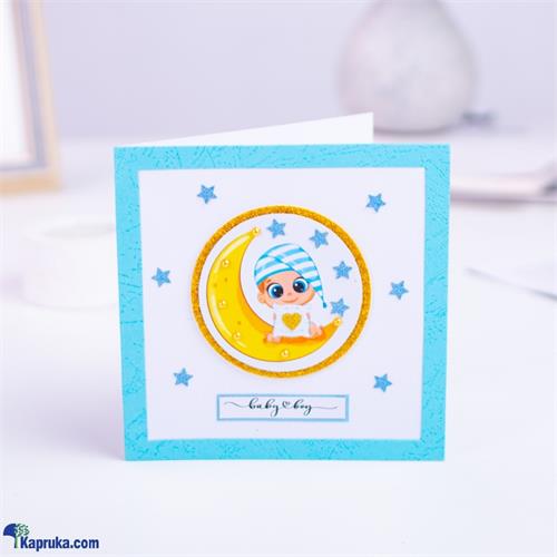 New Born - Blue Handmade Greeting Card