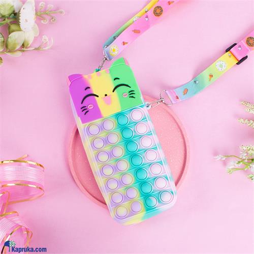 Popit Cute Cat Pencil Case Large Capacity Zipper Pen Box With Zipper Silicone Pencil Pouch Holder Bag For Kids