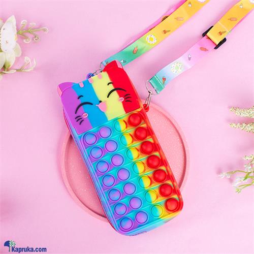 Popit Cute Cat Pencil Case Large Capacity Zipper Pen Box With Zipper Silicone Pencil Pouch Holder Bag For Kids