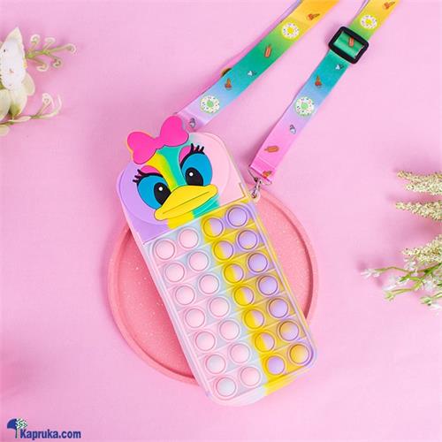 Popit Duck Pencil Case Large Capacity Zipper Pen Box With Zipper Silicone Pencil Pouch Holder Bag For Kids