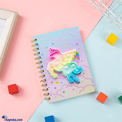 Pop It Flying Horse A5 Notebook Anti Stress Relieve Children Sensory Toy Silicon Pop It Notebook 80 Pages Finger Push Bubble Diary For Kids