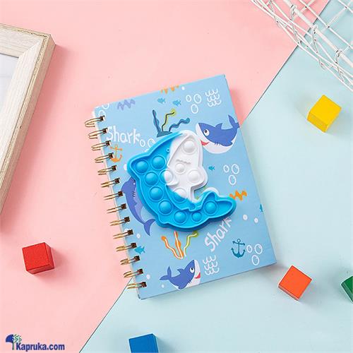 Pop It Shark A5 Notebook Anti Stress Relieve Children Sensory Toy Silicon Pop It Notebook 80 Pages Finger Push Bubble Diary For Kids