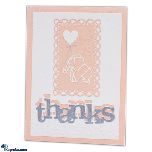 'thanks' Hand Made Cute Elephant Greeting Card