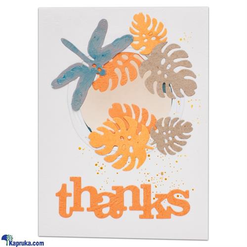 thanks Hand Made Leafe Wreath Greeting Card