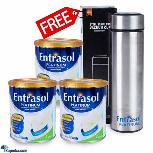 Three Entrasol Platinum Nutritional Supplement- 400g With Free Steel Stainless Steel Vacuum Flask