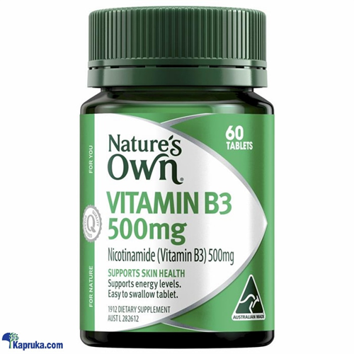 Nature's Own Vitamin B3 500mg With Vitamin B For Energy + Skin Health - 60 Tablets