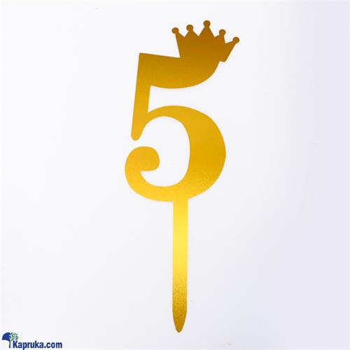 Acrylic Cake Topper No. 5 Golden