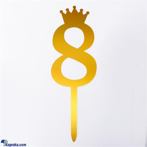 Acrylic Cake Topper No. 8 Golden