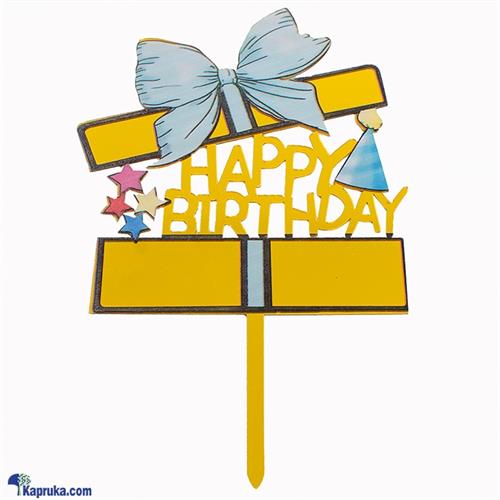 Happy Birthday Cake Topper With Bow
