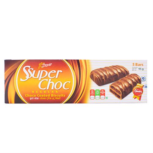 K - Super Choco Regular Choco Coated Biscuits- 5 Bars - 95g