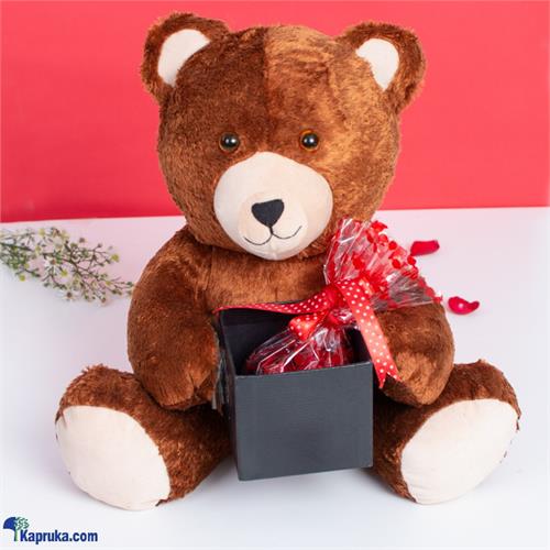 Lovable Teddy With 15 Chocolate Hearts