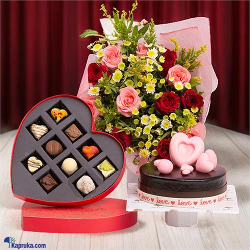 Loves Sweet Harmony Gift Bundle- Flower, Cake With Chocolate Assortment