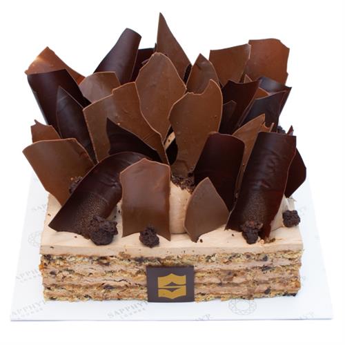 Shangri- La Peanut Butter Milk Chocolate Crunch Cake