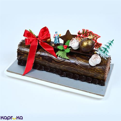 Sponge Dark Chocolate Mousse Yule Log