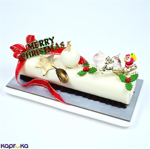 Sponge White Chocolate Mousse Yule Log