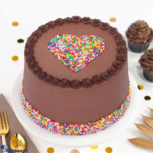 Sprinkle Heart Chocolate Delight Cake