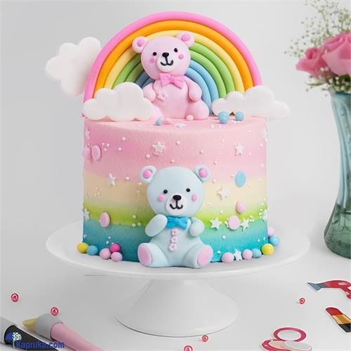 Bear Buddy Rainbow Ribbon Cake