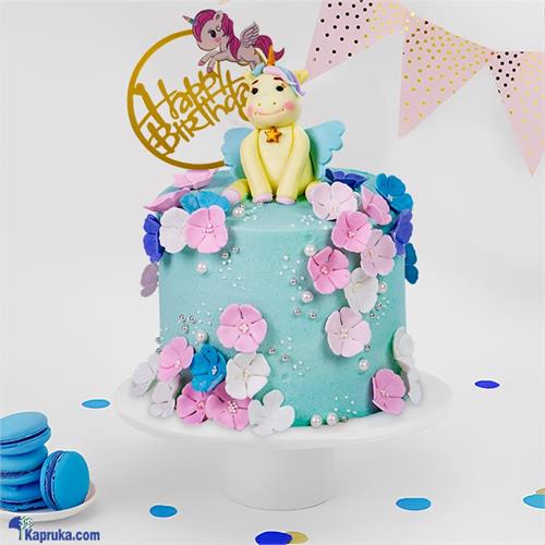 Cute Unicorn Blossom Ribbon Cake