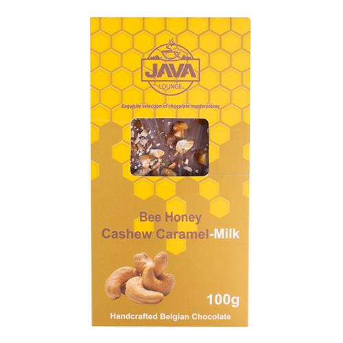 Java Bee Honey Cashew Caramel Milk Chocolate Slab