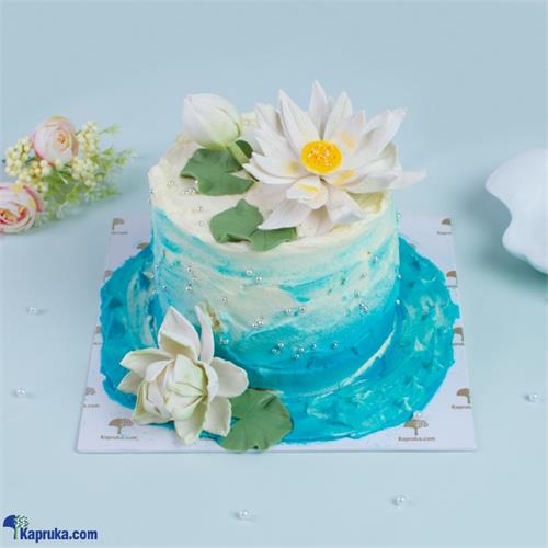 Lotus Blooms Ribbon Cake