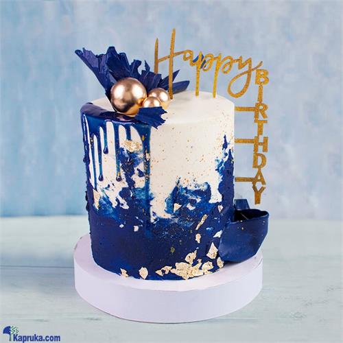 Midnight Majesty With Golden Bubbles Birthday Cake Tower