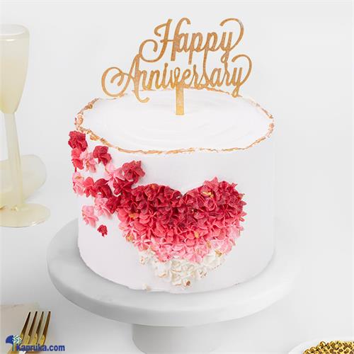 Pink Heart Melody Anniversary Cake